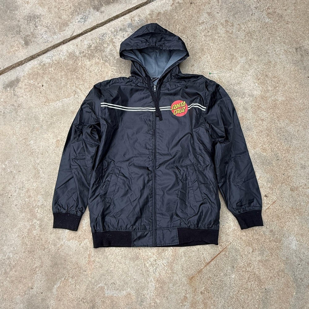 Santa Cruz Skateboards Black Windbreaker Jacket